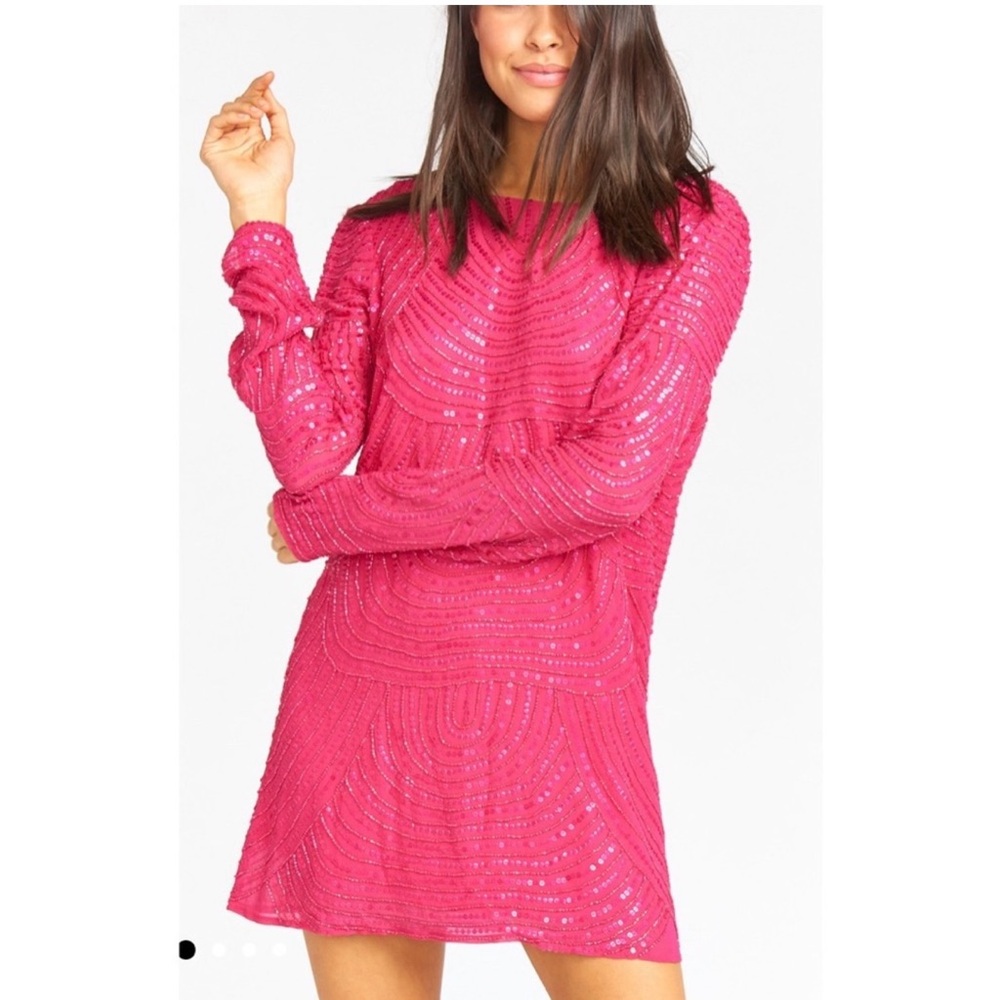Show Me Your MuMu Iggy Fuchsia Sequin Dress